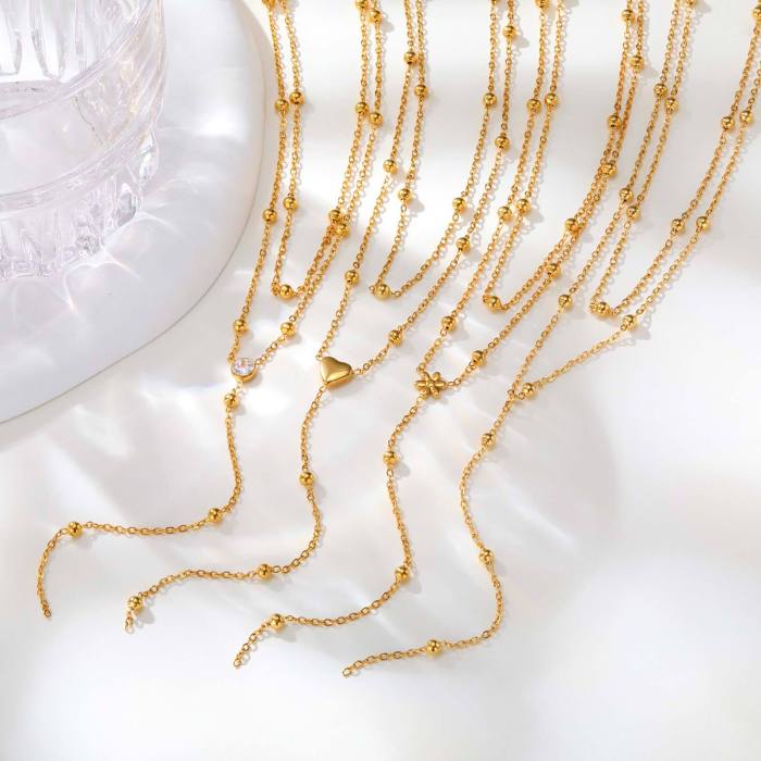 Wholesale Stainless Steel Double Layers Y Necklace