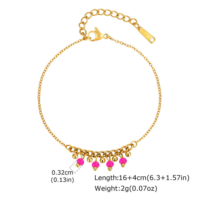 Wholesale Stainless Steel Tassel Beaded Bracelet