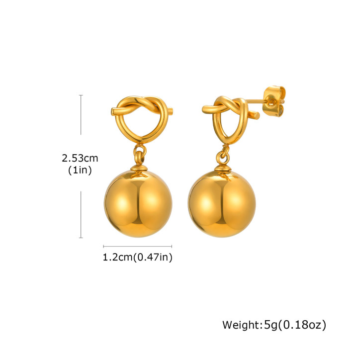 Wholesale Stainless Steel Hollow Bead Earrings