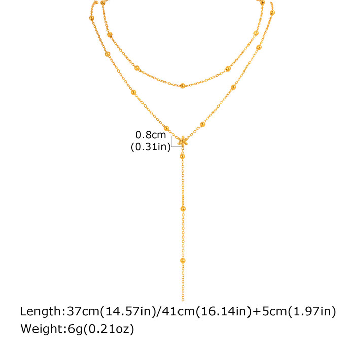 Wholesale Stainless Steel Double Layers Y Necklace