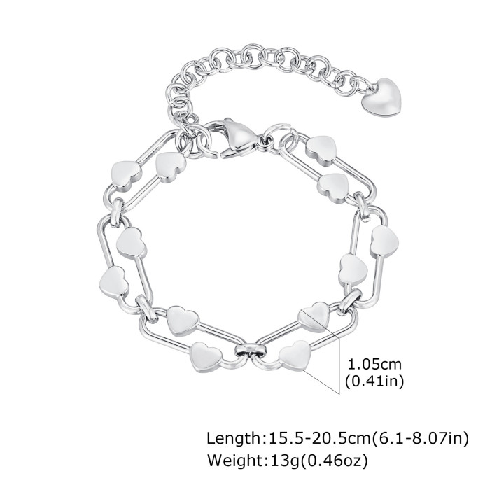 Wholesale Stainless Steel Chain with Heart Bracelet