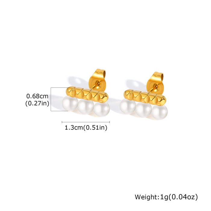 Wholesale Stainless Steel Pearl Elegance Earrings