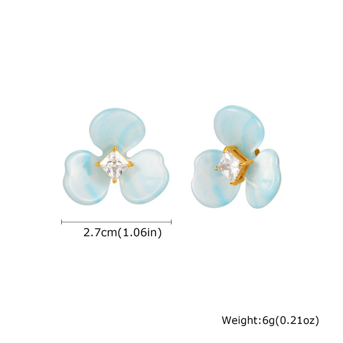 Wholesale Stainless Steel Resin Earrings