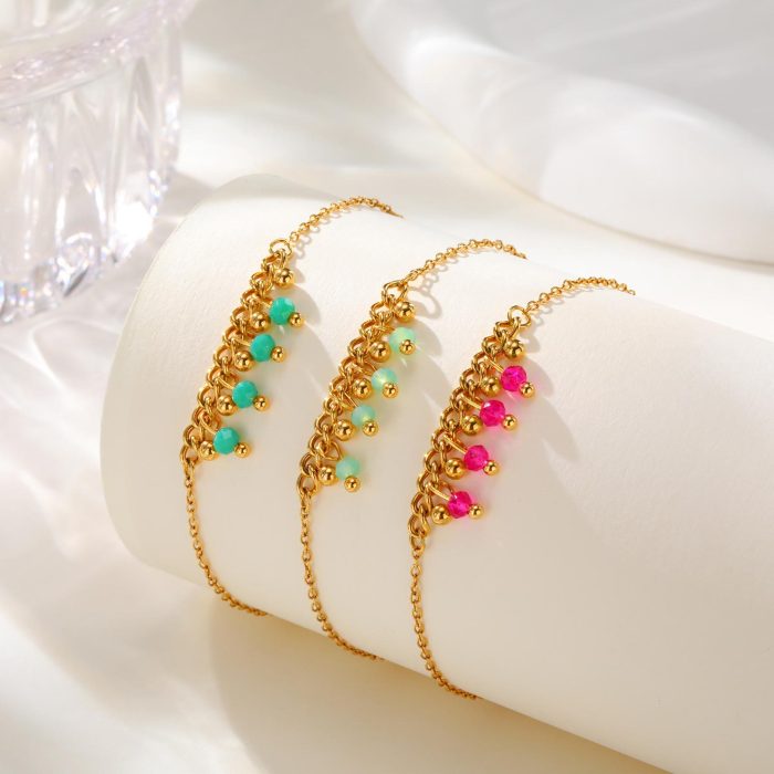 Wholesale Stainless Steel Tassel Beaded Bracelet