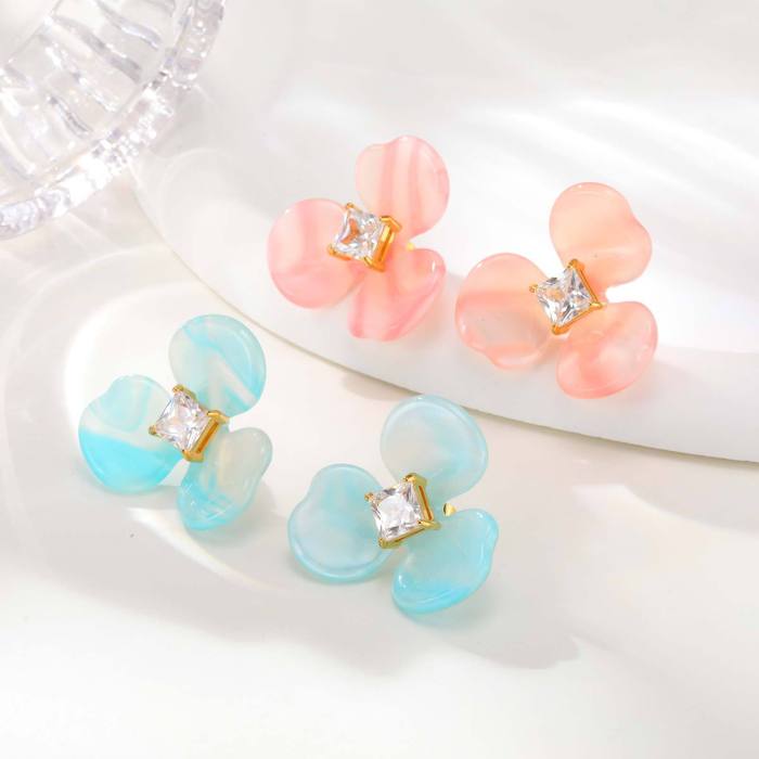 Wholesale Stainless Steel Resin Earrings