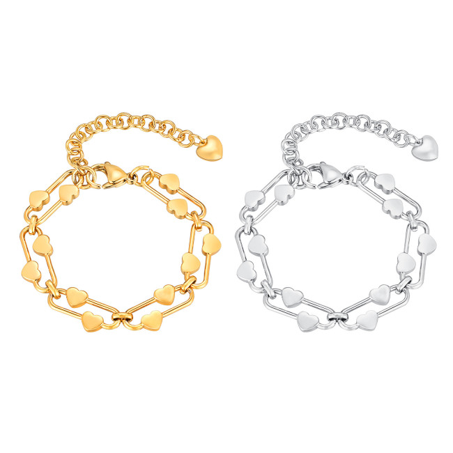 Wholesale Stainless Steel Chain with Heart Bracelet