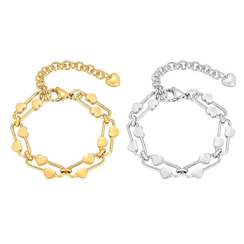 Wholesale Stainless Steel Chain with Heart Bracelet