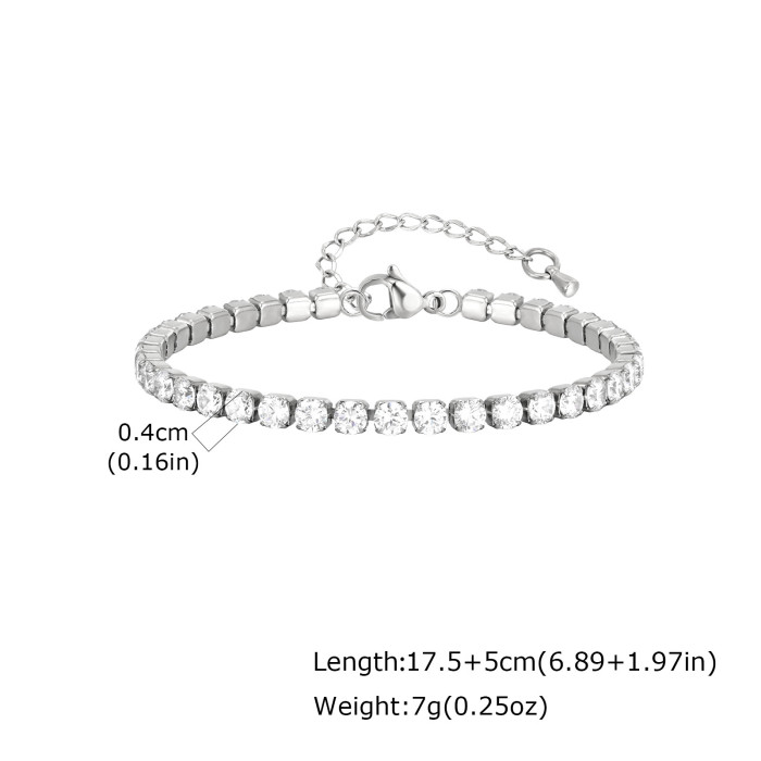 Wholesale Stainless Steel CZ Bracelets Anklet