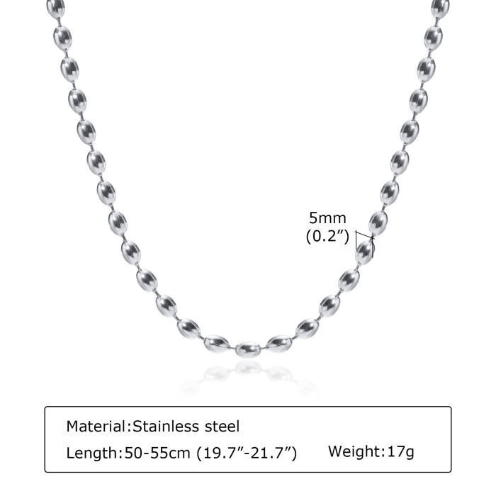 Wholesale Stainless Steel Rugby Ball Bead Chain
