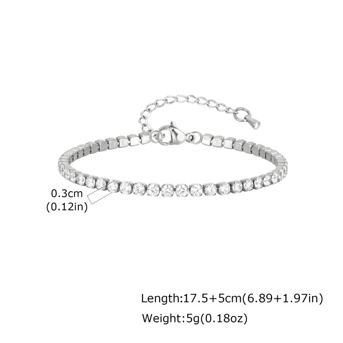 Wholesale Stainless Steel CZ Bracelets Anklet