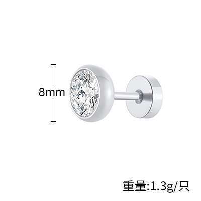 Wholesale Stainless Steel Zirconia Men's Earrings