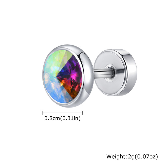 Wholesale Stainless Steel Zirconia Men's Earrings