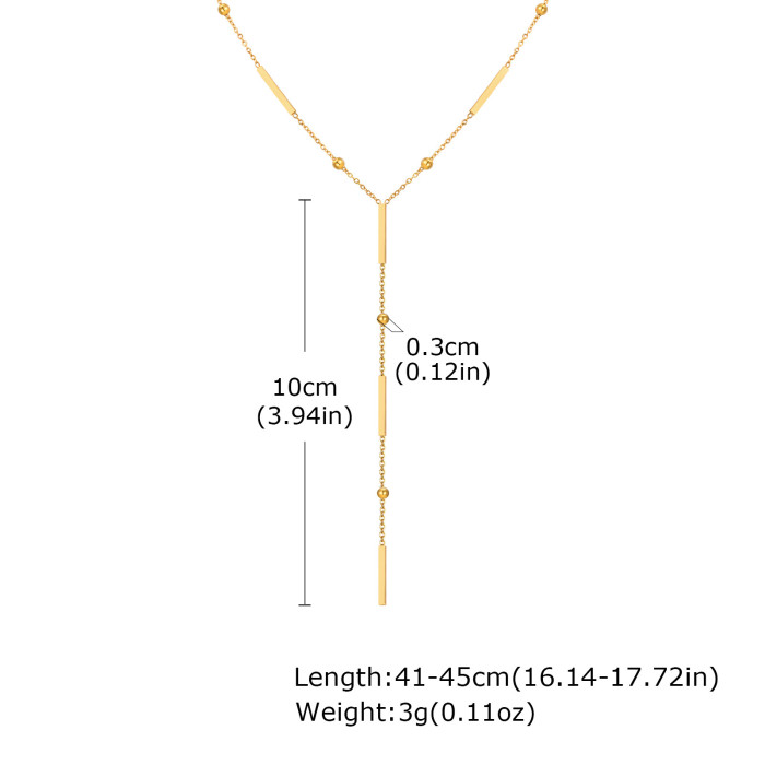 Wholesale Stainless Steel Y Shape Tassel Necklace