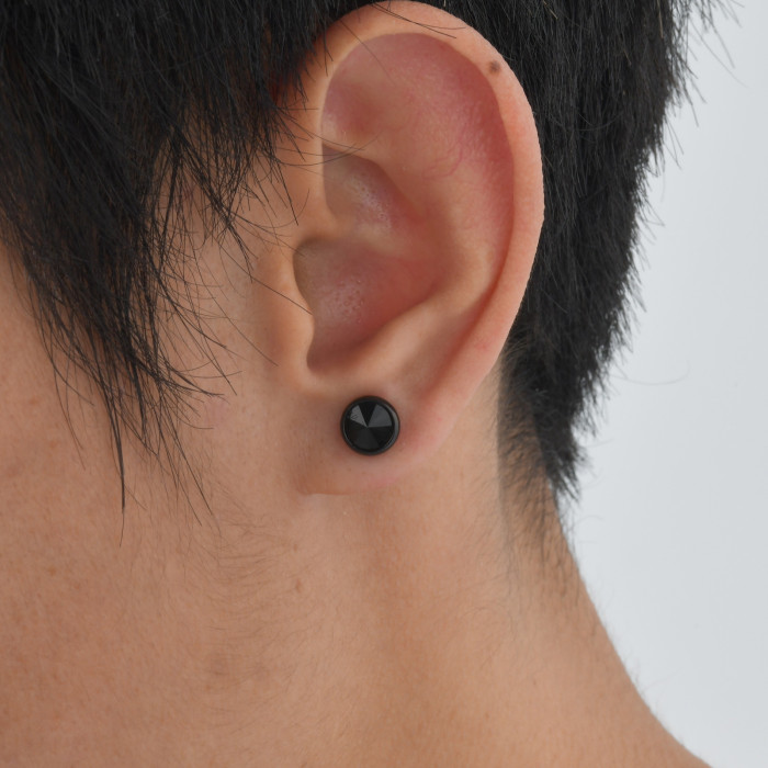 Wholesale Stainless Steel Zirconia Men's Earrings