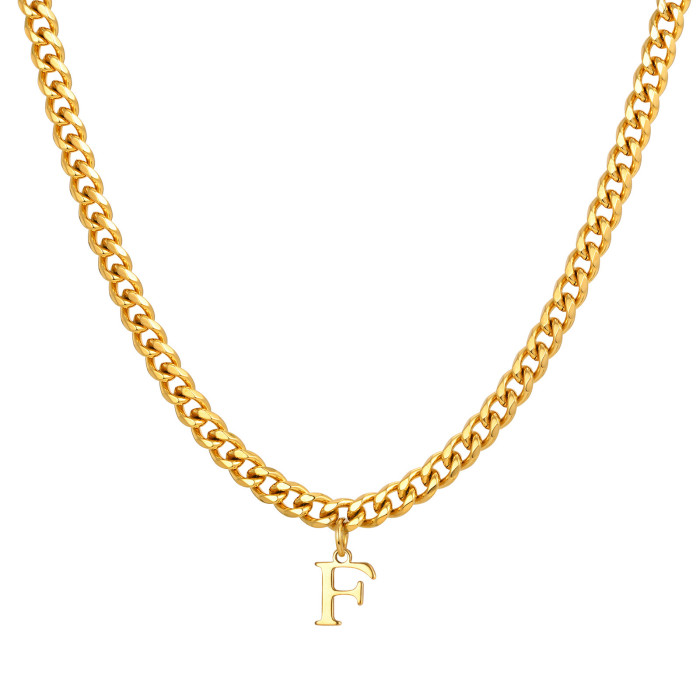 Wholesale Stainless Steel Men's Initial Necklace