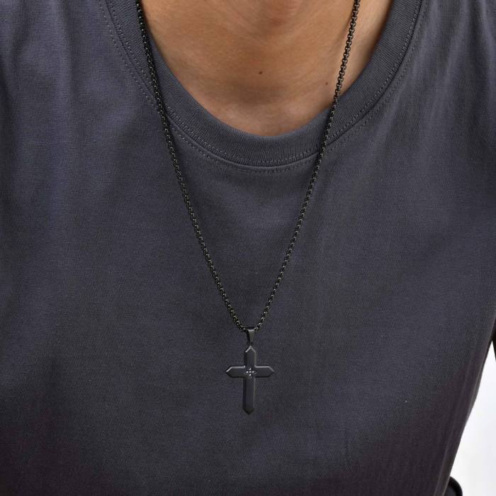 Wholesale Stainless Steel Cross with Zirconia Pendant