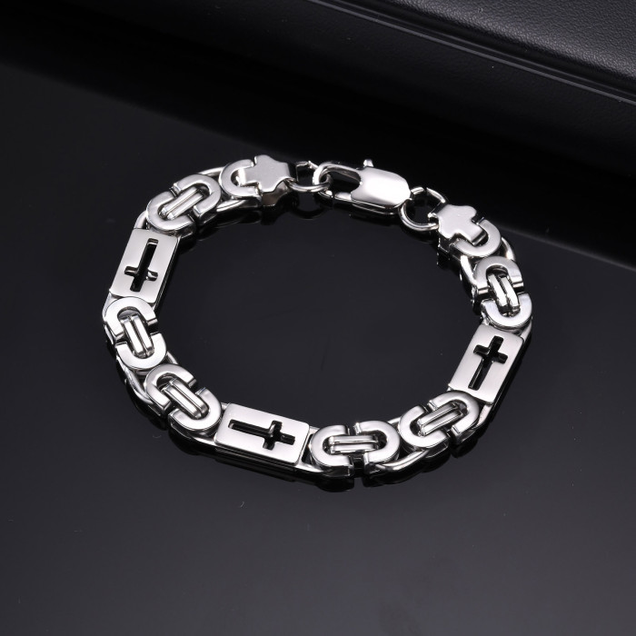 Wholesale Stainless Steel Cross Byzantine Bracelet