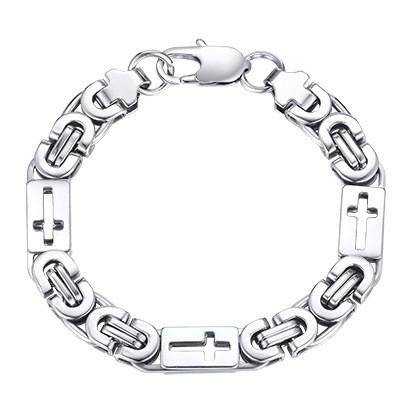 Wholesale Stainless Steel Cross Byzantine Bracelet