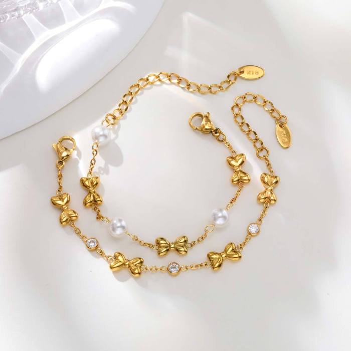 Wholesale Stainless Steel Ribbon Zirconia Bracelet