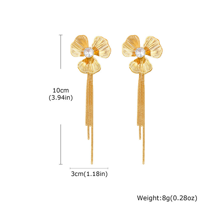 Wholesale Stainless Steel Butterfly Flower Earrings