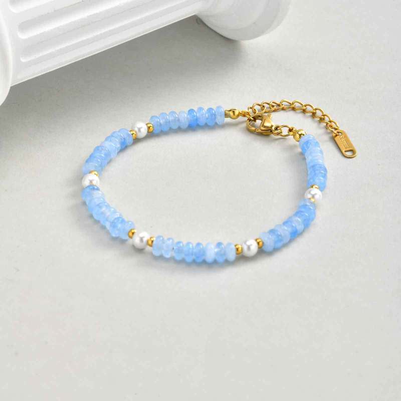 Wholesale Stainless Steel Crystal Beaded Bracelet