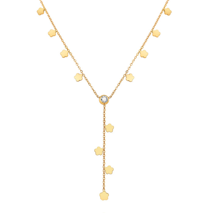 Wholesale Stainless Steel Summer Flower Necklace