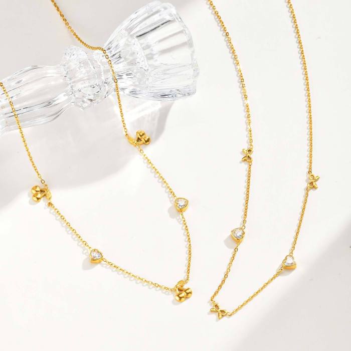 Wholesale Stainless Steel Cherry Necklace