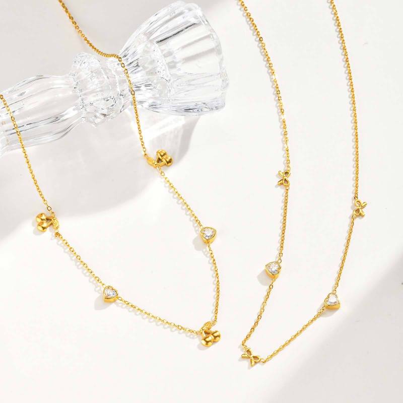 Wholesale Stainless Steel Cherry Necklace