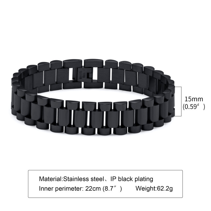Stainless Steel Gold Plated Bracelet Watch Band