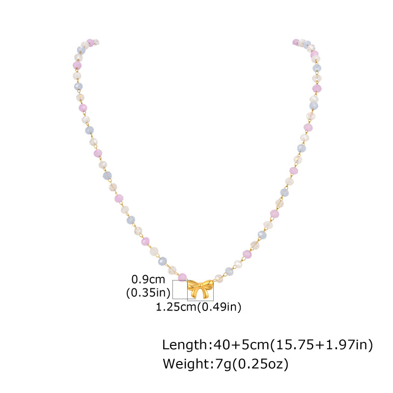 Wholesale Stainless Steel Ribbon Bead Necklace