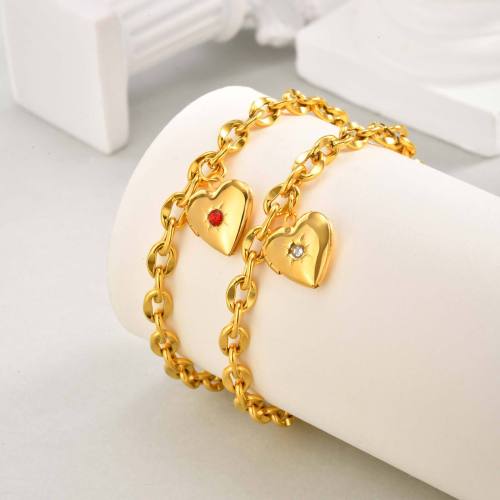 Wholesale Stainless Steel Chain Bracelet with Heart