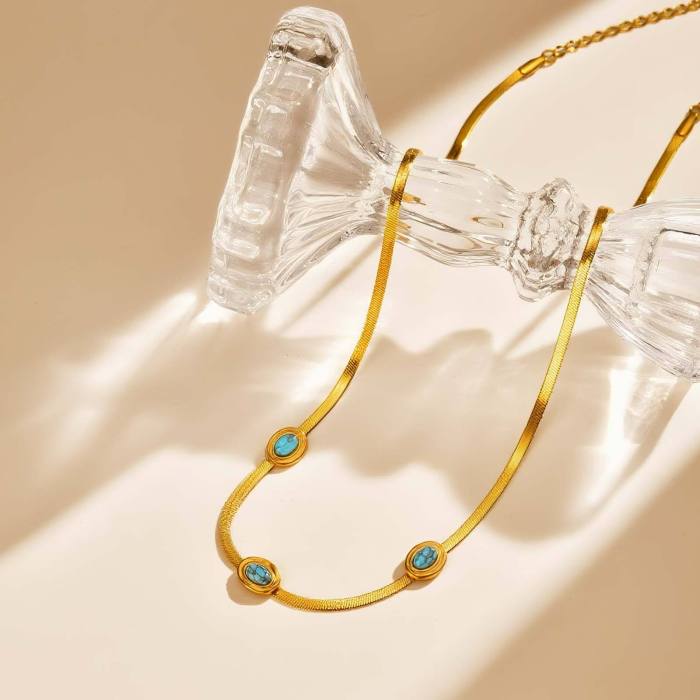 Wholesale Stainless Steel Turquoise Necklaces