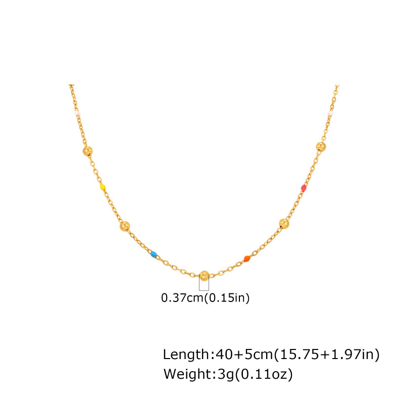 Wholesale Stainless Steel Colorful Beads Necklace