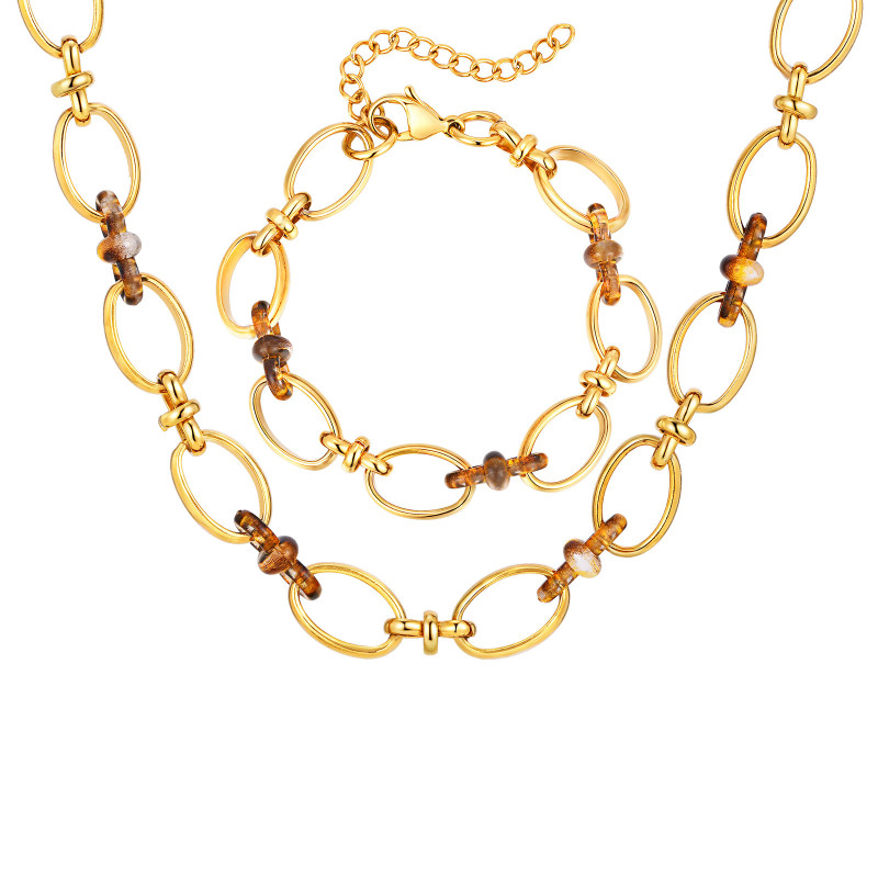 Wholesale Stainless Steel Resin Collar Chain