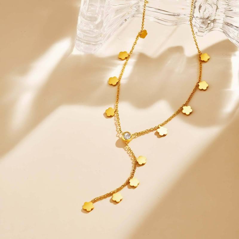Wholesale Stainless Steel Summer Flower Necklace