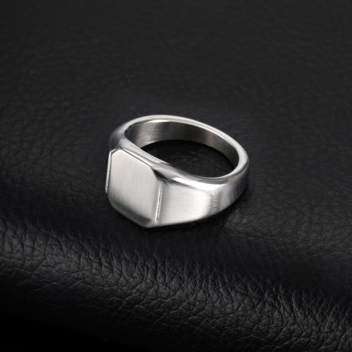 Wholesale Stainless Steel Brushed Stamp Ring