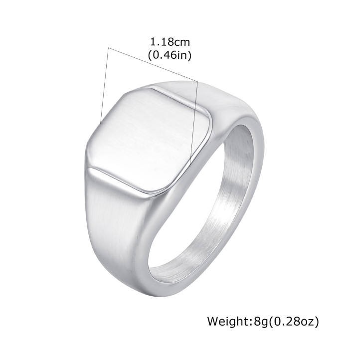 Wholesale Stainless Steel Brushed Stamp Ring