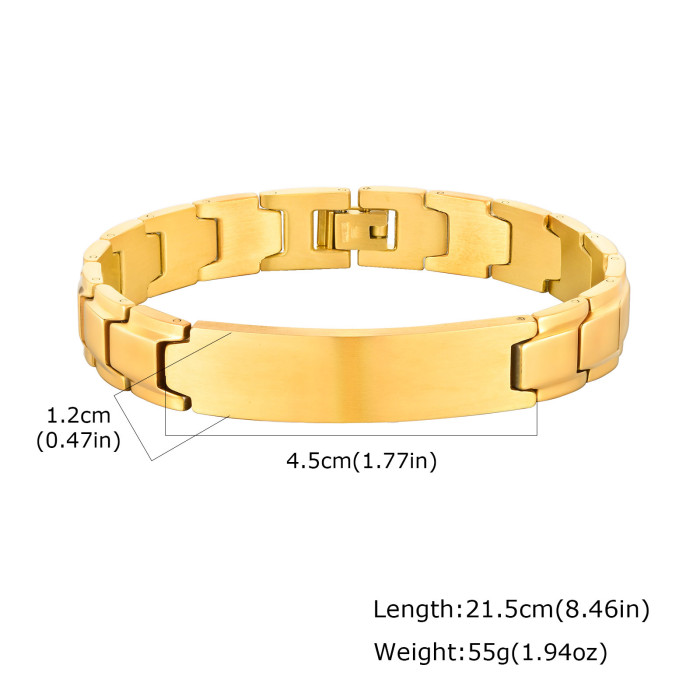 Wholesale Men's Stainless Steel Black Id Bracelet