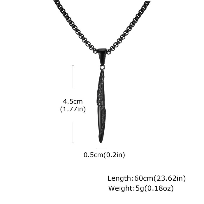 Wholesale Stainless Steel Hammered Long Pendant