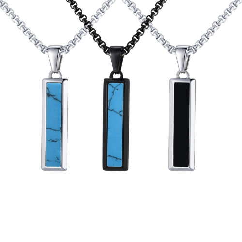 Wholesale Stainless Steel Agate Turquoise Pendant