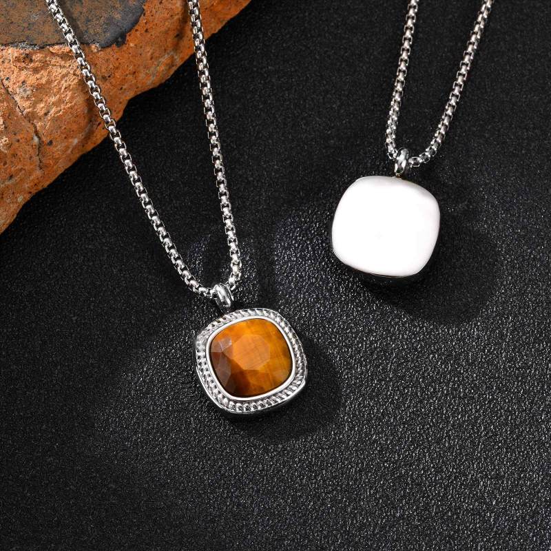Wholesale Stainless Steel Men's Stone Pendant