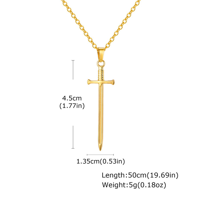 Wholesale Stainless Steel Sword Pendant Necklace
