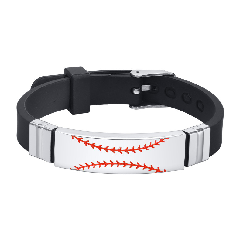 Wholesale Stainless Steel Baseball Bracelet