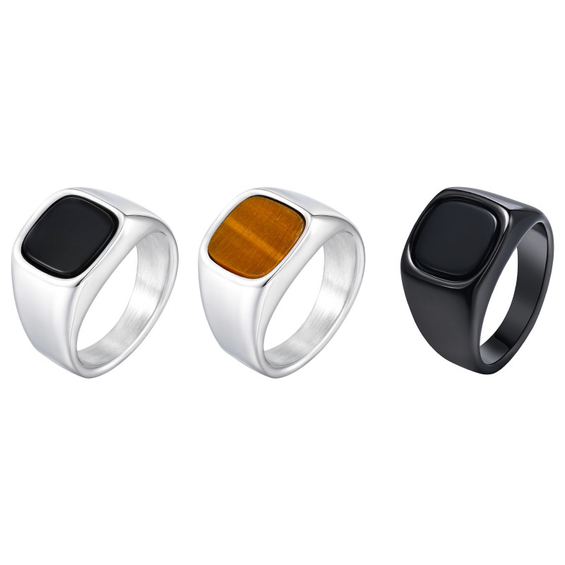 Wholesale Stainless Steel Tiger Eye Stone Ring