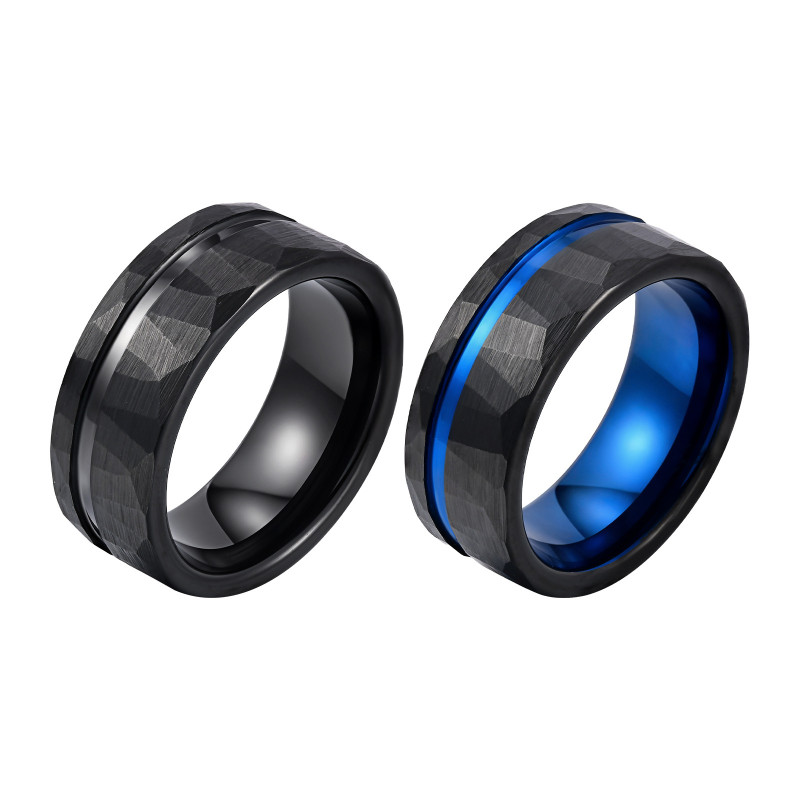 Wholesale Tungsten Hammered Ring