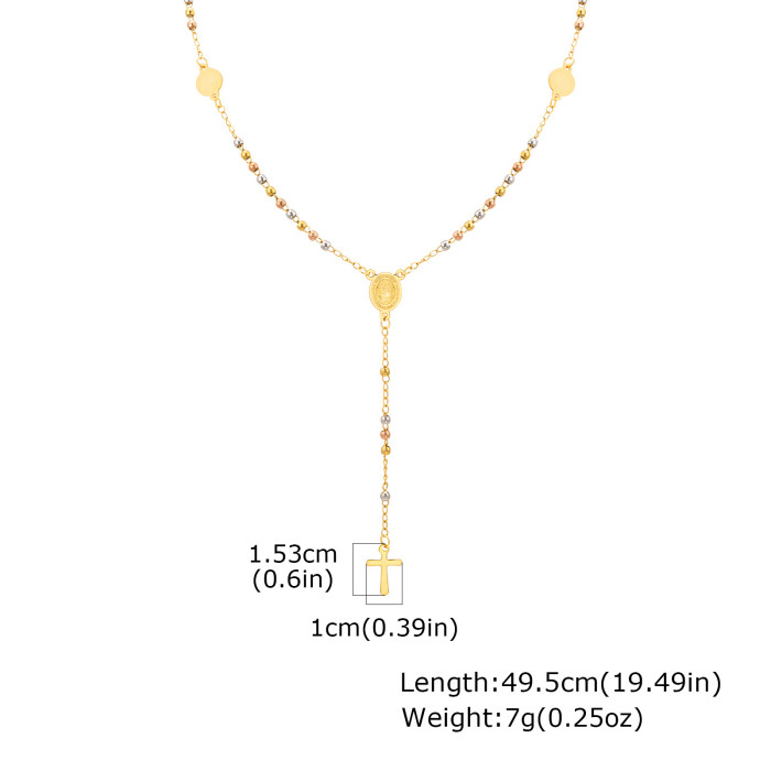 Wholesale Stainless Steel Crucifix Madonna Necklace