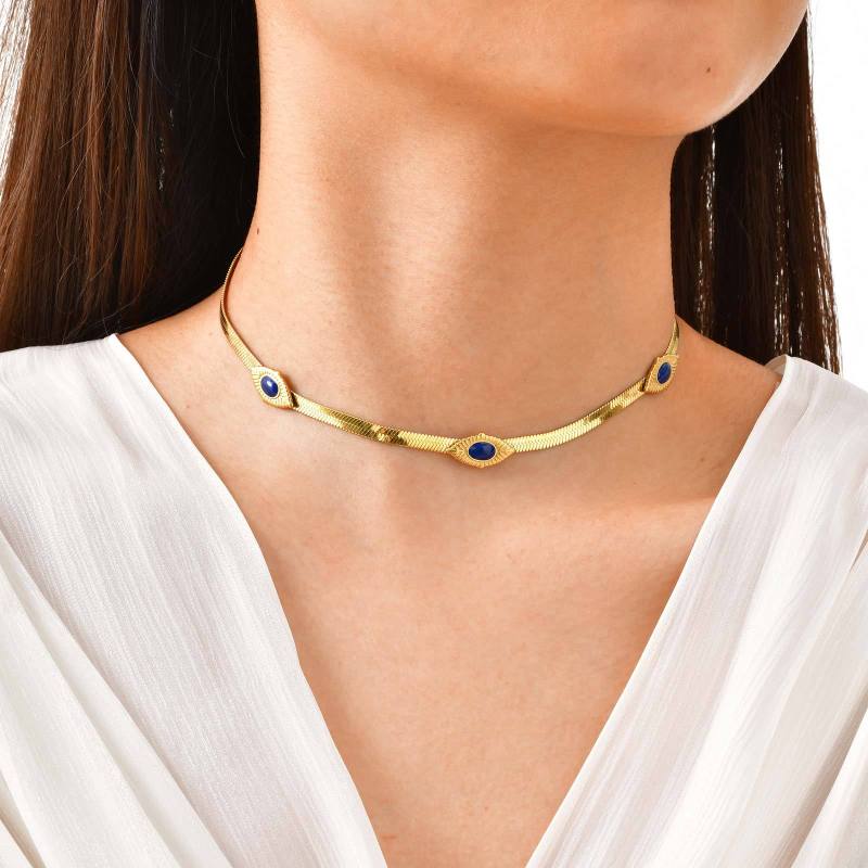 Wholesale Stainless Steel Blue Devil's Eye Necklace