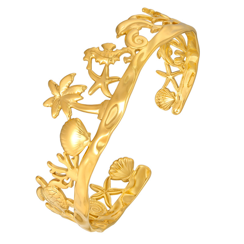 Wholesale Stainless Steel Coconut Shell Open Bangle