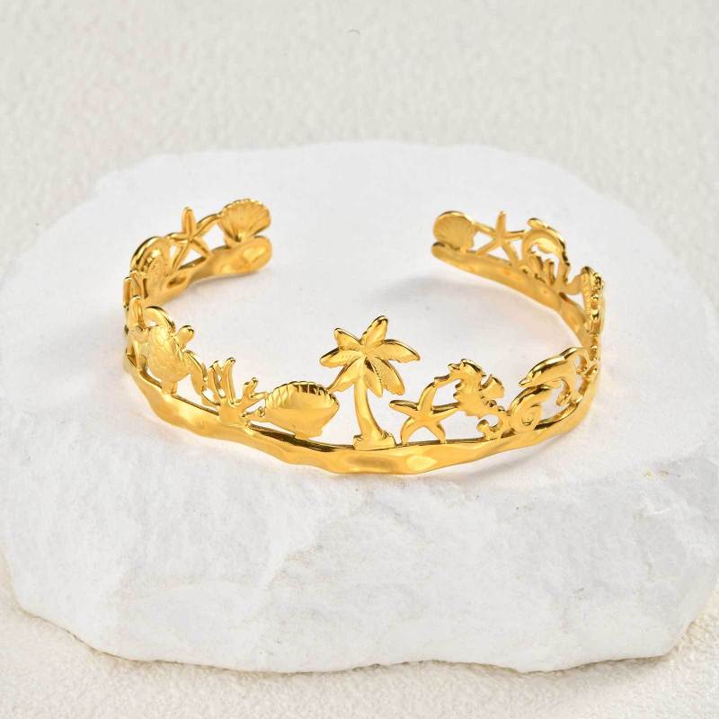 Wholesale Stainless Steel Coconut Shell Open Bangle