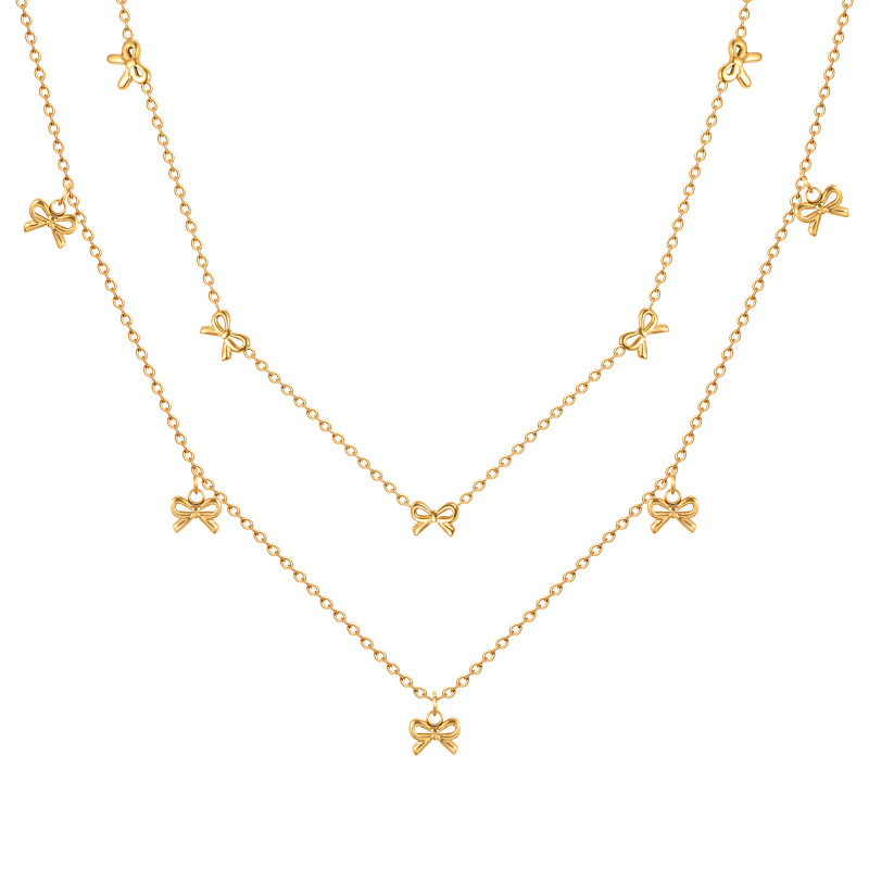 Wholesale Stainless Steel Ribbon Gold Necklace